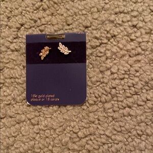 Rose gold Gold Plated Leaf Earrings
